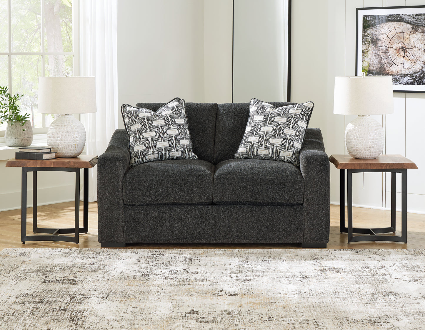 Myers Furniture Outlet - Ashley Furniture - Wryenlynn Living Room - Loveseat / Onyx - 4940535