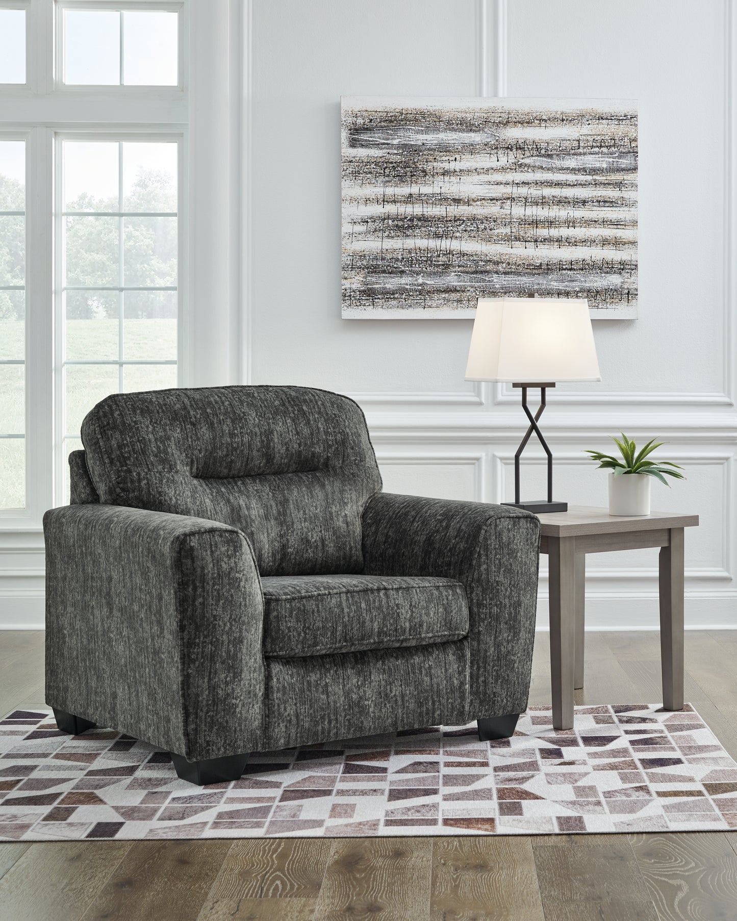 Myers Furniture Outlet - Ashley Furniture - Lonoke Living Room - Chair and a Half / Gunmetal - 5050423