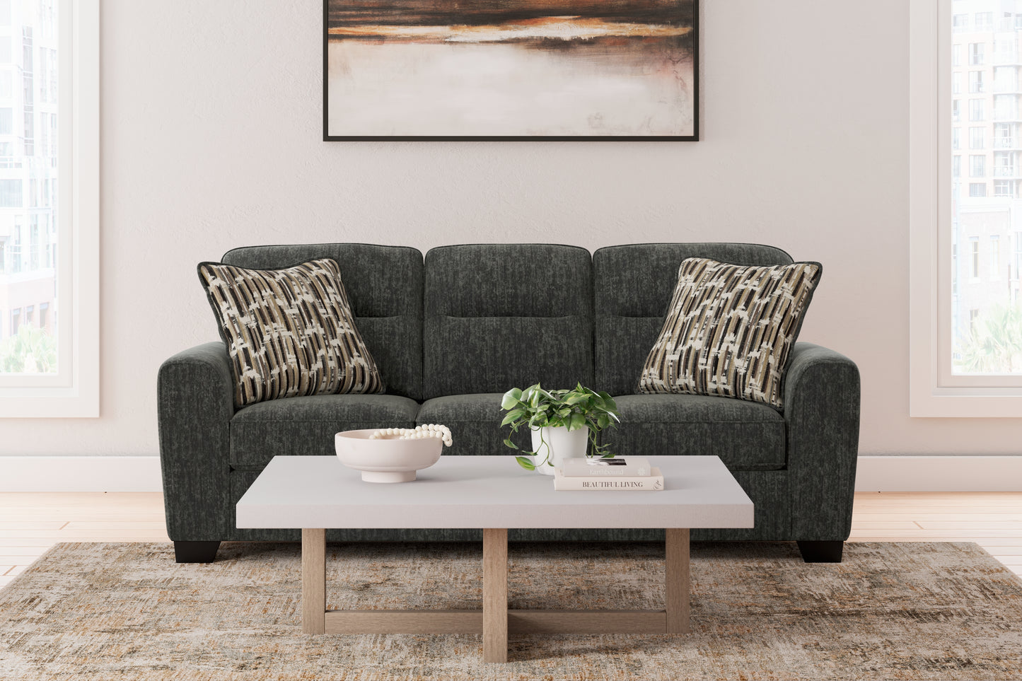 Myers Furniture Outlet - Ashley Furniture - Lonoke Living Room - Sofa / Gunmetal - 5050438