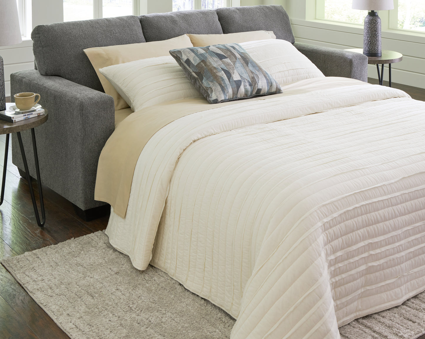 Myers Furniture Outlet - Ashley Furniture - Deltona Living Room - Queen Sofa Sleeper / Graphite - 5120539