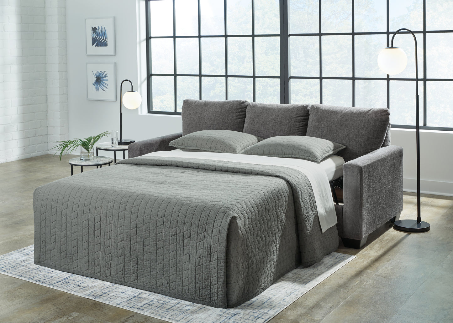 Myers Furniture Outlet - Ashley Furniture - Rannis Living Room - Queen Sofa Sleeper / Pewter - 5360239