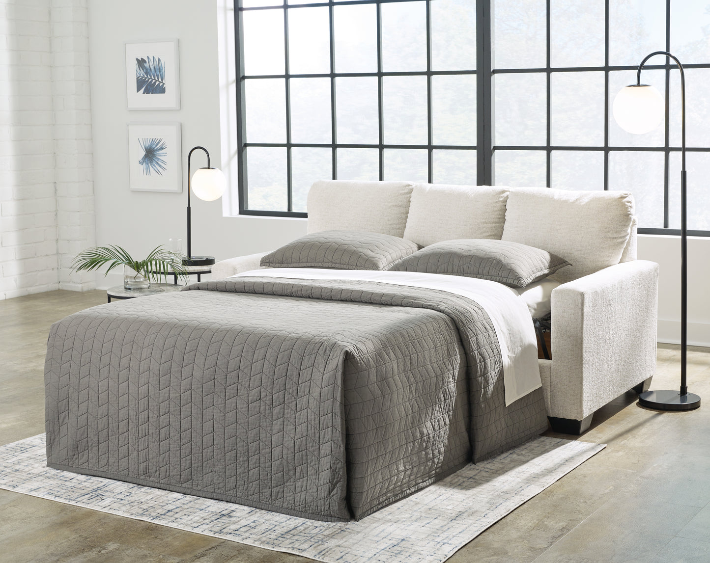 Myers Furniture Outlet - Ashley Furniture - Rannis Living Room - Full Sofa Sleeper / Snow - 5360336