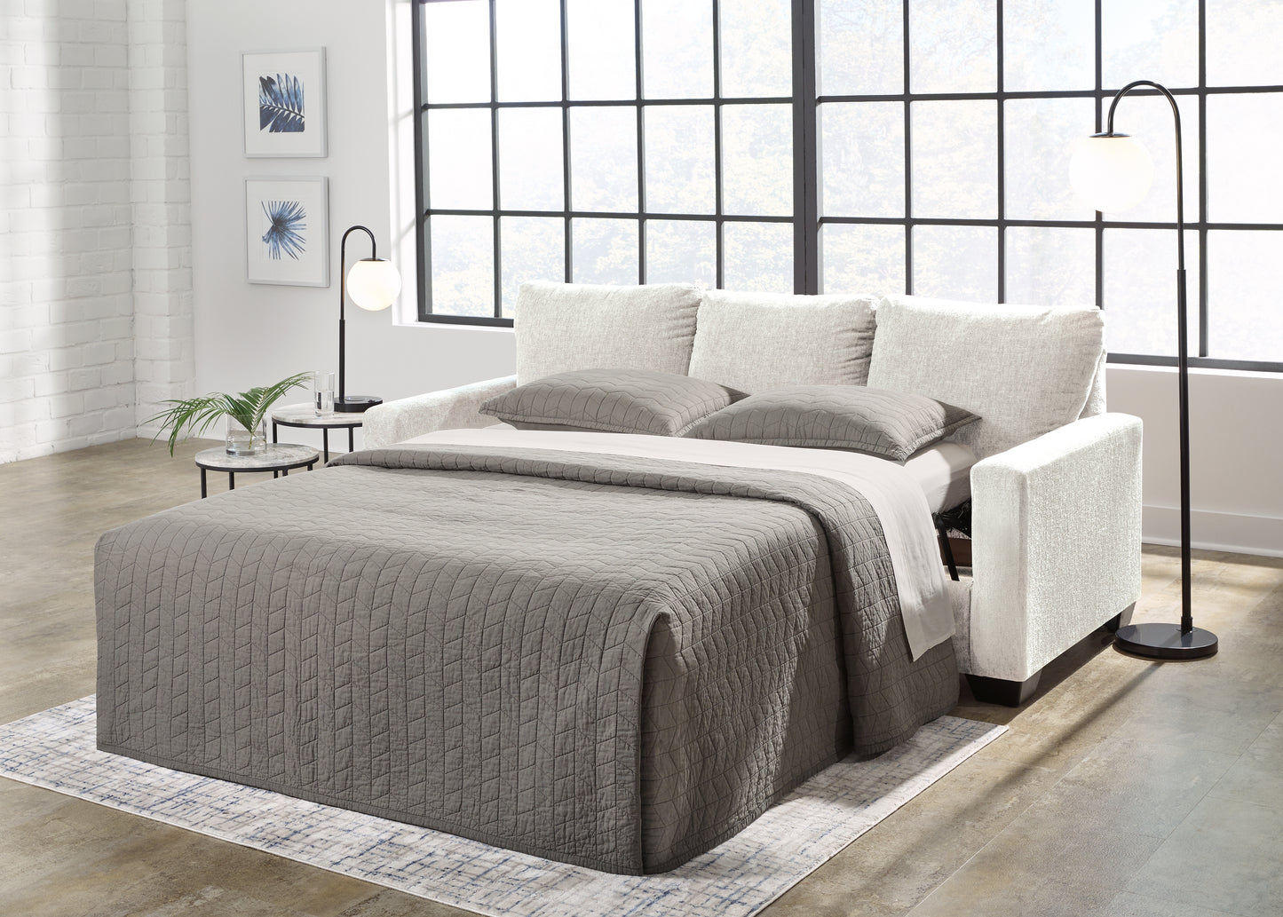 Myers Furniture Outlet - Ashley Furniture - Rannis Living Room - Queen Sofa Sleeper / Snow - 5360339