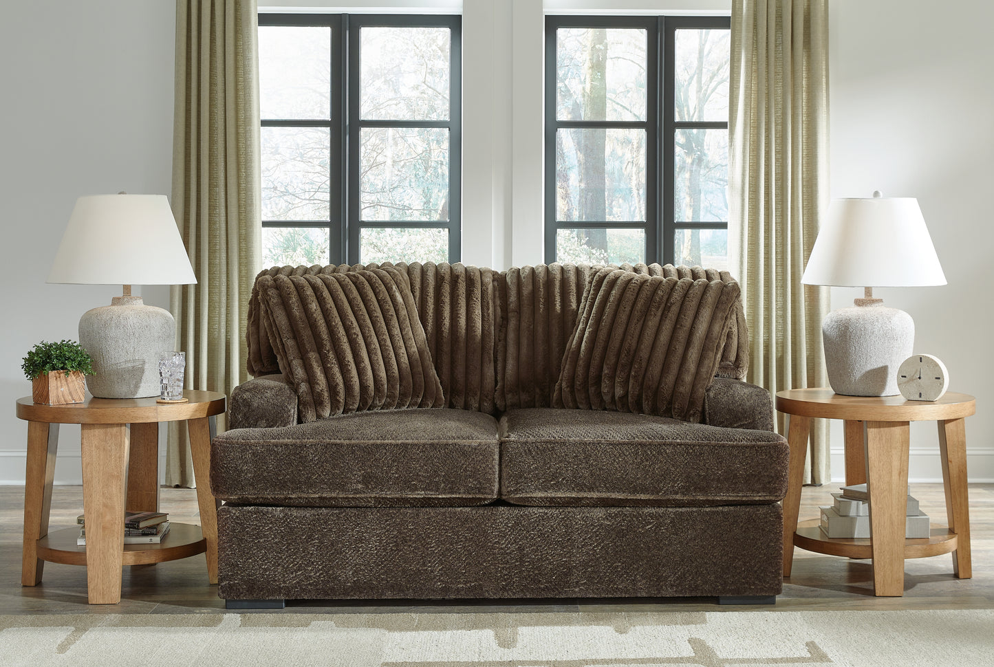 Myers Furniture Outlet - Ashley Furniture - Aylesworth Living Room - Loveseat / Chocolate - 5370235