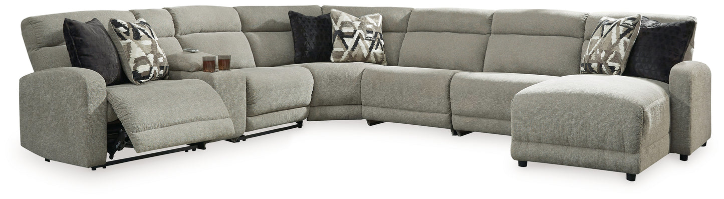 Myers Furniture Outlet - Ashley Furniture - Colleyville Sectional - 7-Piece Power Reclining Sectional with Chaise / Stone - 54405S32