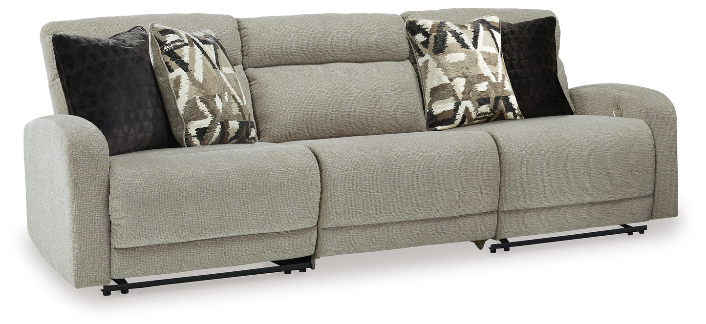 Myers Furniture Outlet - Ashley Furniture - Colleyville Sectional - 3-Piece Power Reclining Sectional Sofa / Stone - 54405S8