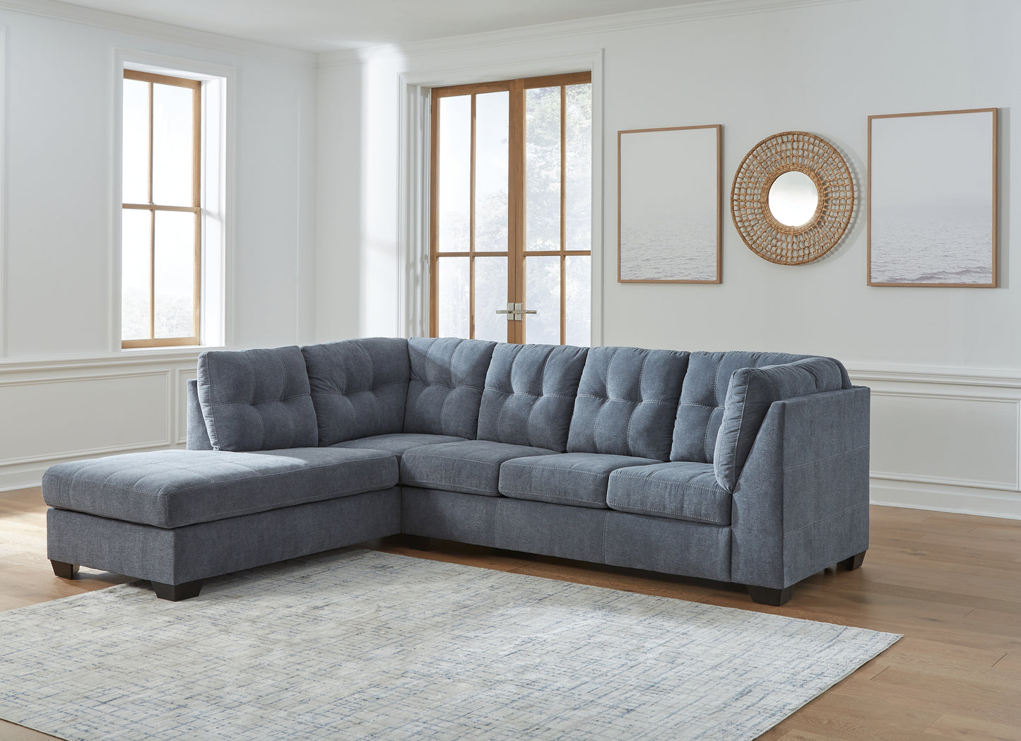 Myers Furniture Outlet - Ashley Furniture - Marleton Sectional - RAF 2-Piece Sectional with Chaise / Denim - 55303S1