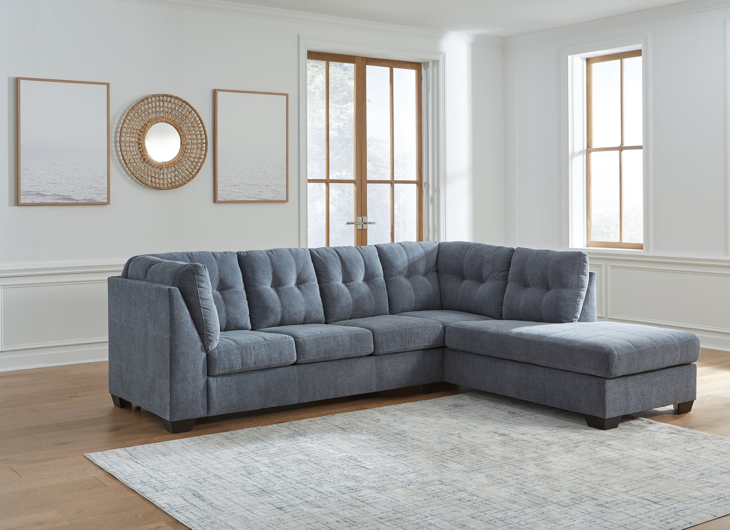Myers Furniture Outlet - Ashley Furniture - Marleton Sectional - LAF 2-Piece Sectional with Chaise / Denim - 55303S2