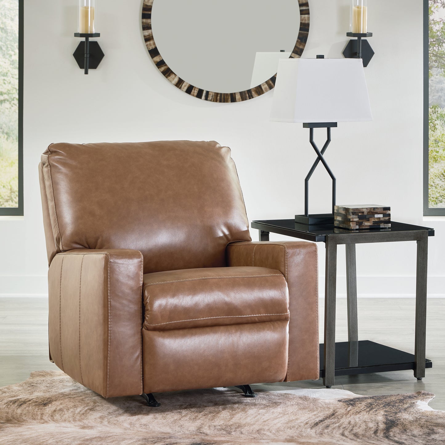Myers Furniture Outlet - Ashley Furniture - Bolsena Living Room - Rocker Recliner / Caramel - 5560325