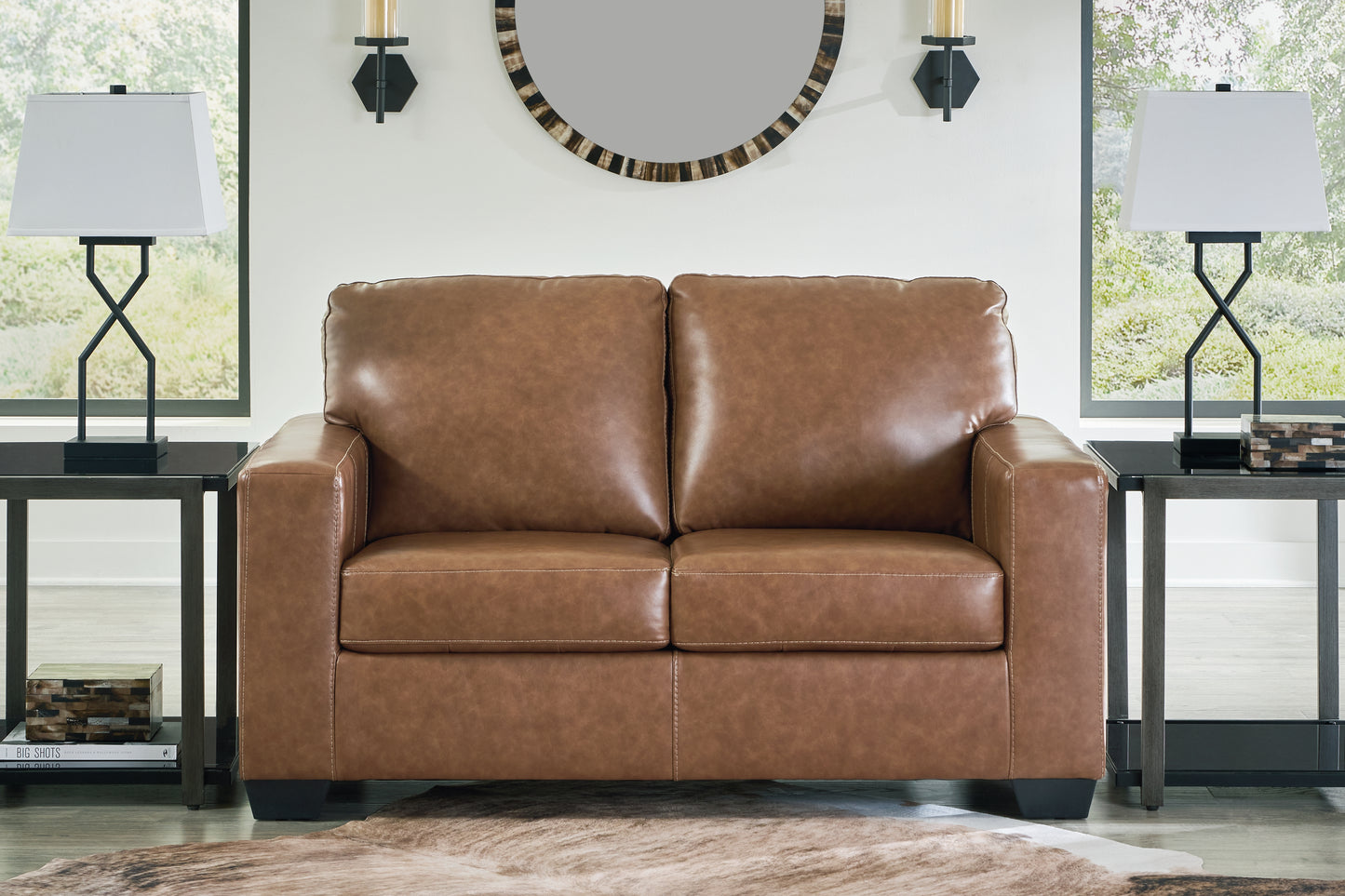 Myers Furniture Outlet - Ashley Furniture - Bolsena Living Room - Loveseat / Caramel - 5560335