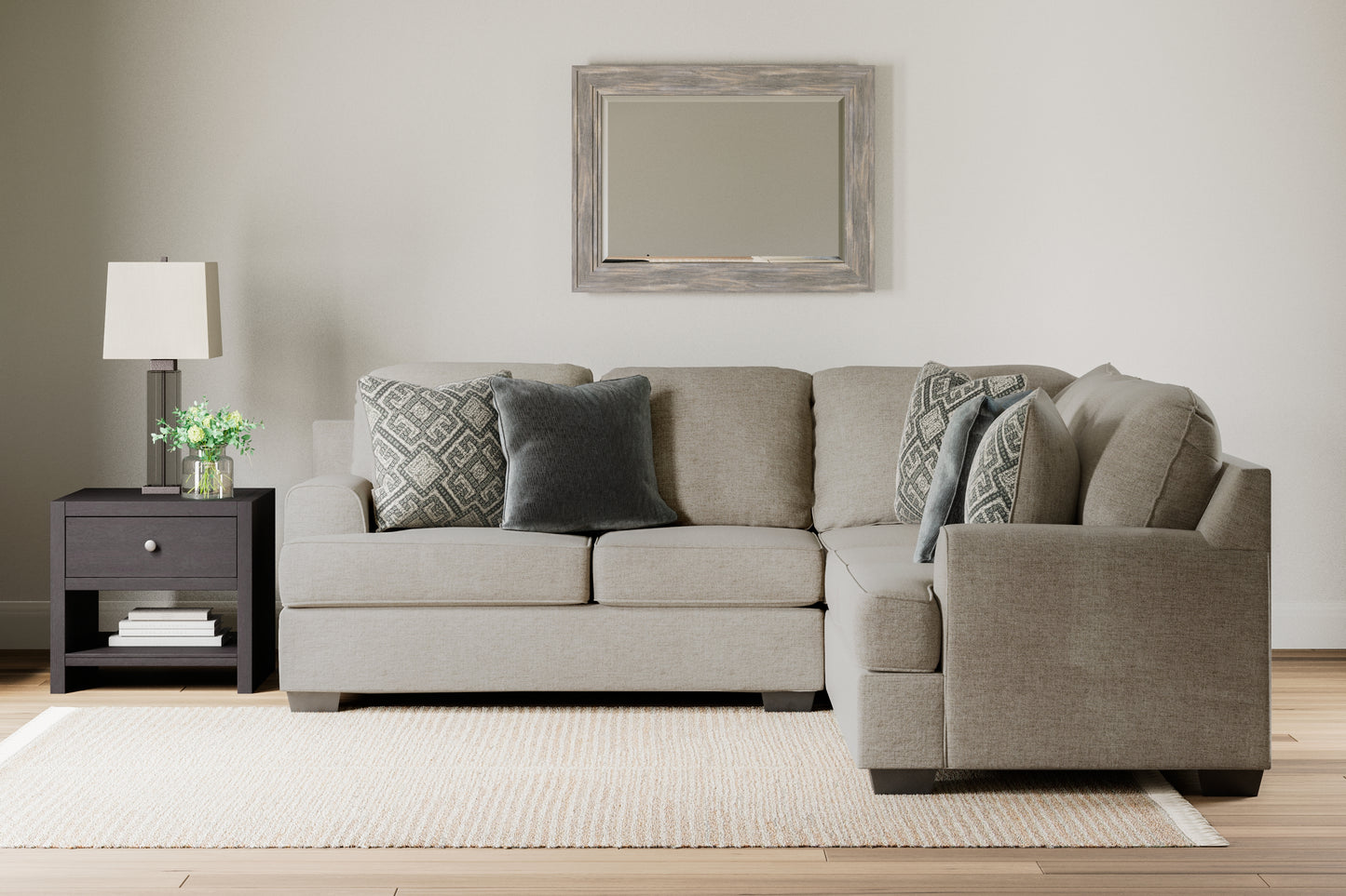 Myers Furniture Outlet - Ashley Furniture - Bovarian Sectional - LAF 4-Piece Sectional / Stone - 56103S6