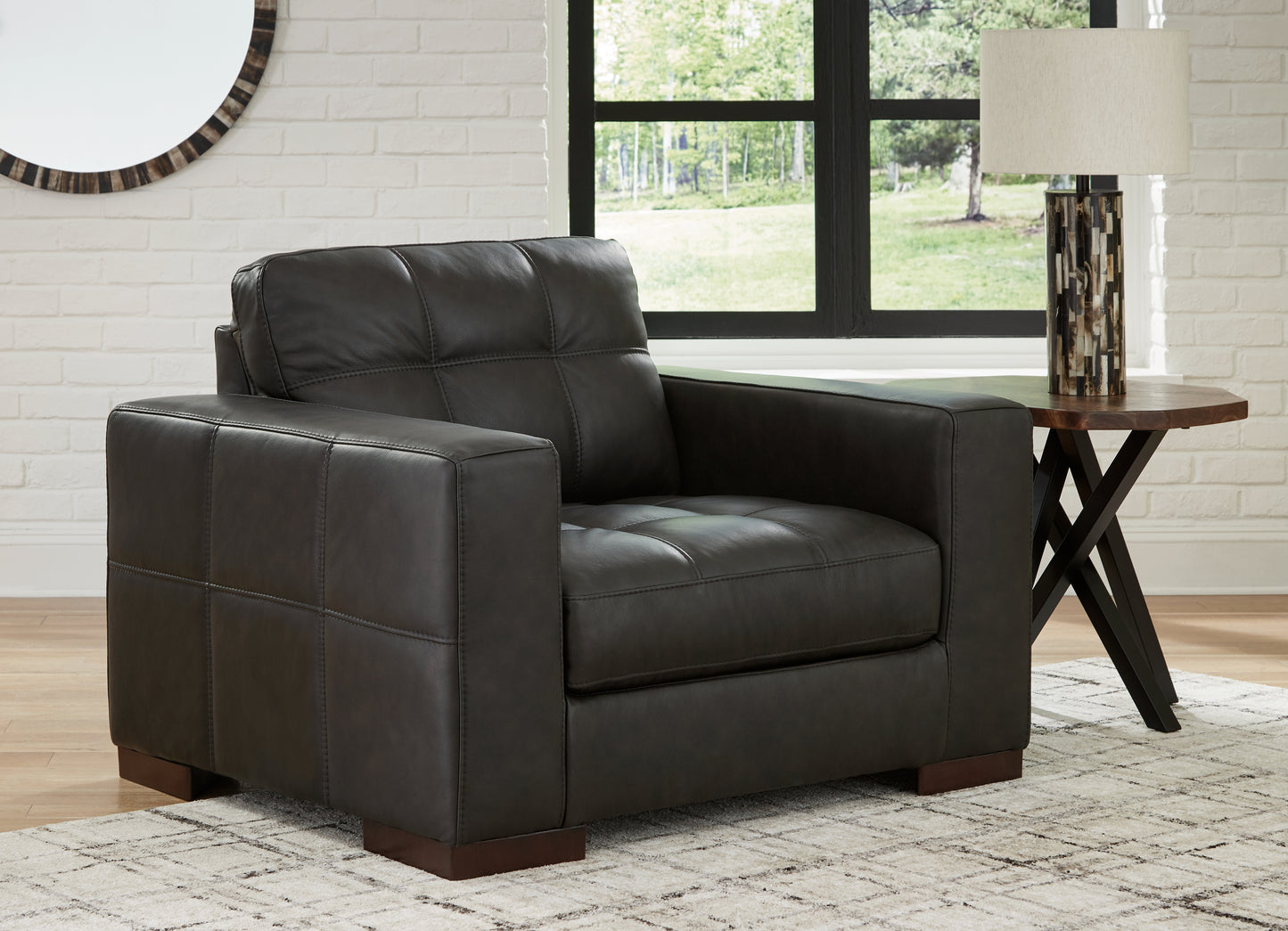 Myers Furniture Outlet - Ashley Furniture - Luigi Living Room - Chair and a Half / Thunder - 5650623