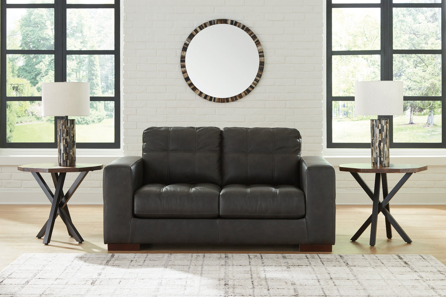 Myers Furniture Outlet - Ashley Furniture - Luigi Living Room - Loveseat / Thunder - 5650635