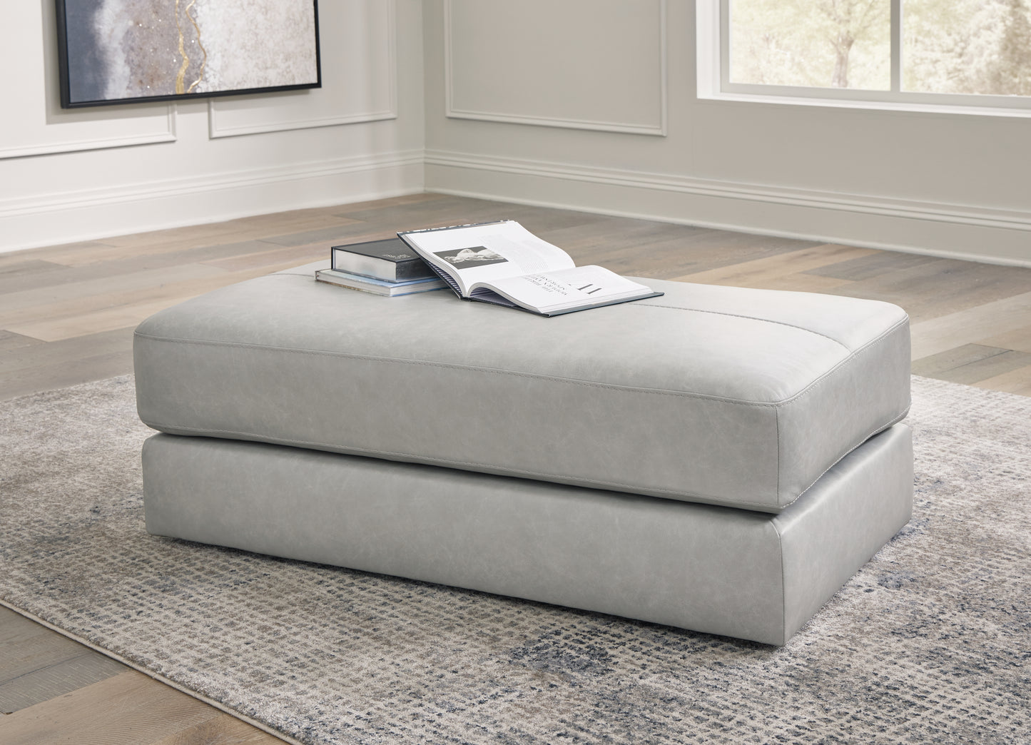 Myers Furniture Outlet - Ashley Furniture - Amiata Living Room - Oversized Accent Ottoman / Glacier - 5740408