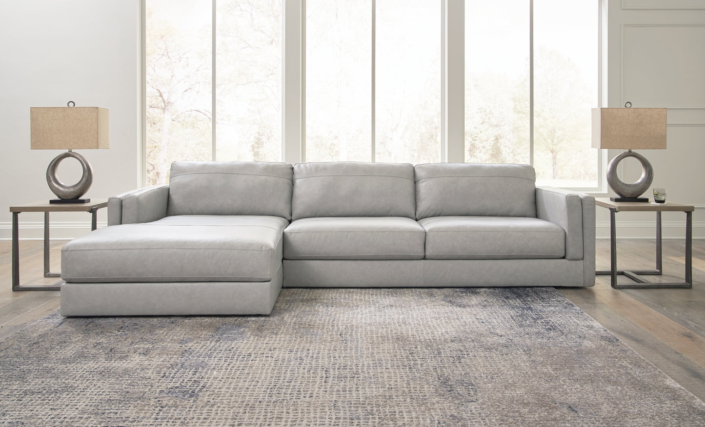 Myers Furniture Outlet - Ashley Furniture - Amiata Sectional - RAF 2-Piece Sectional with Chaise / Glacier - 57404S1