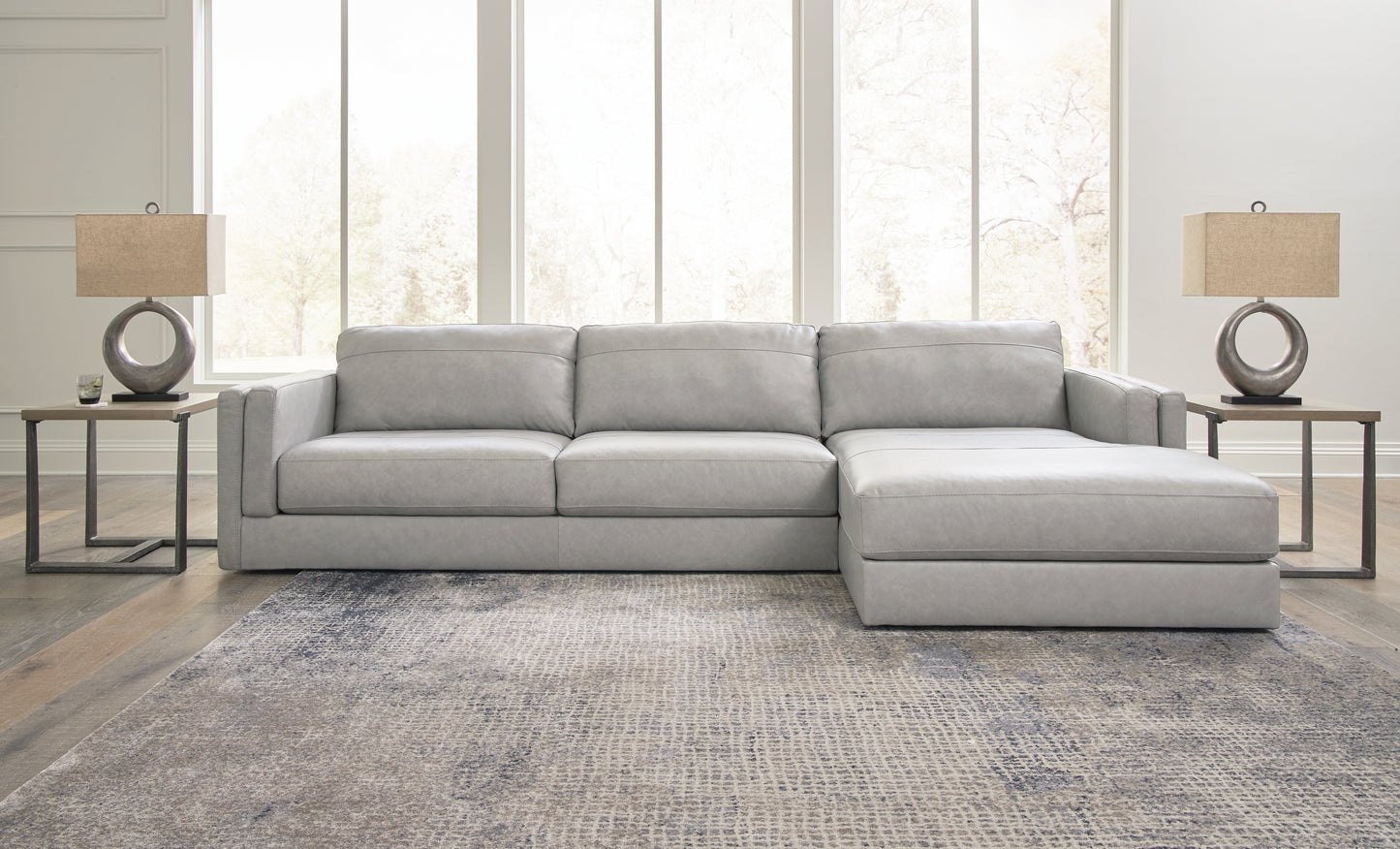 Myers Furniture Outlet - Ashley Furniture - Amiata Sectional - LAF 2-Piece Sectional with Chaise / Glacier - 57404S2