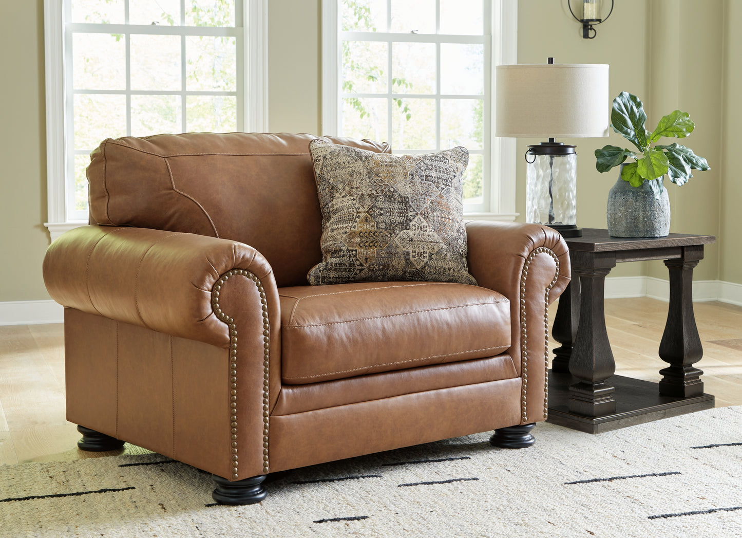 Myers Furniture Outlet - Ashley Furniture - Carianna Living Room - Chair and a Half / Caramel - 5760423