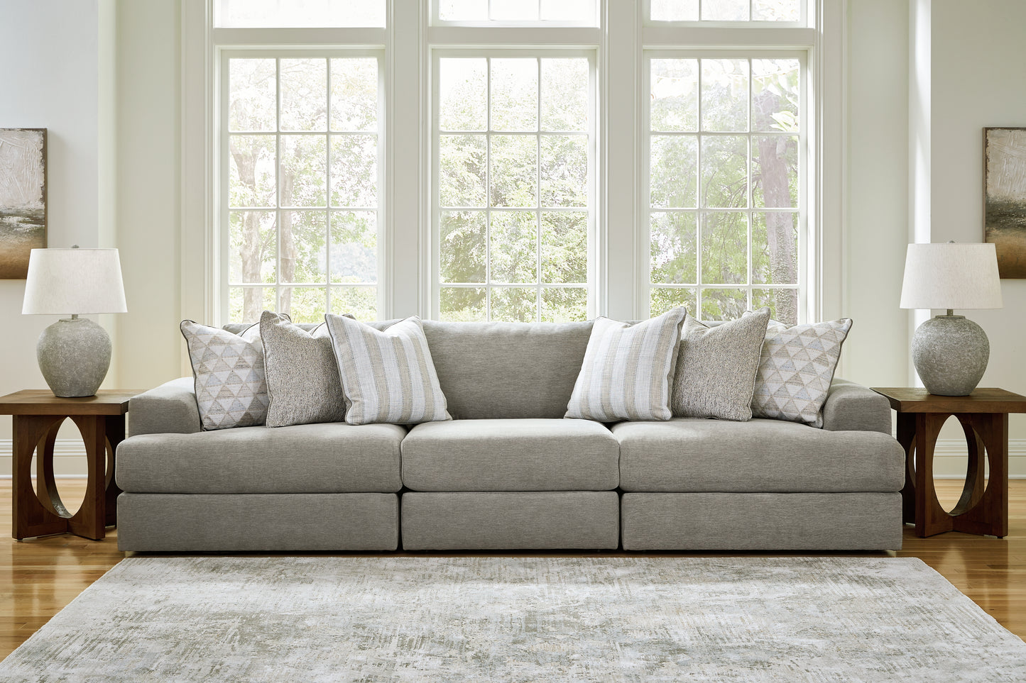 Myers Furniture Outlet - Ashley Furniture - Avaliyah Sectional - RAF 3-Piece Sectional Sofa / Ash - 58103S2