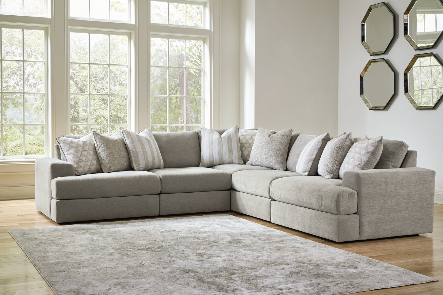 Myers Furniture Outlet - Ashley Furniture - Avaliyah Sectional - RAF 5-Piece Sectional / Ash - 58103S6