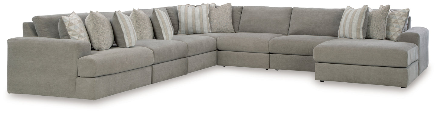 Myers Furniture Outlet - Ashley Furniture - Avaliyah Sectional - RAF 7-Piece Sectional with Chaise / Ash - 58103S10