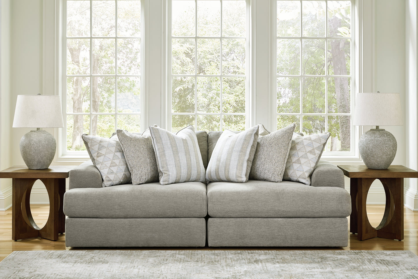 Myers Furniture Outlet - Ashley Furniture - Avaliyah Sectional - RAF 6-Piece Sectional with Chaise / Ash - 58103S12