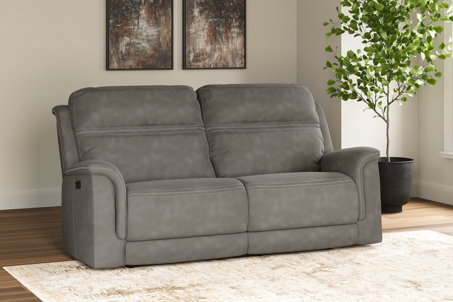 Myers Furniture Outlet - Ashley Furniture - Next-Gen DuraPella Living Room - 2 Seat PWR REC Sofa ADJ HDREST / Slate - 5930147