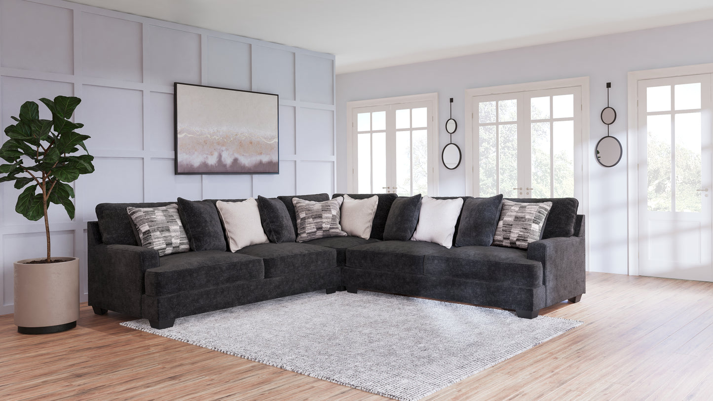 Myers Furniture Outlet - Ashley Furniture - Lavernett Sectional - LAF 3-Piece Sectional / Charcoal - 59603S1