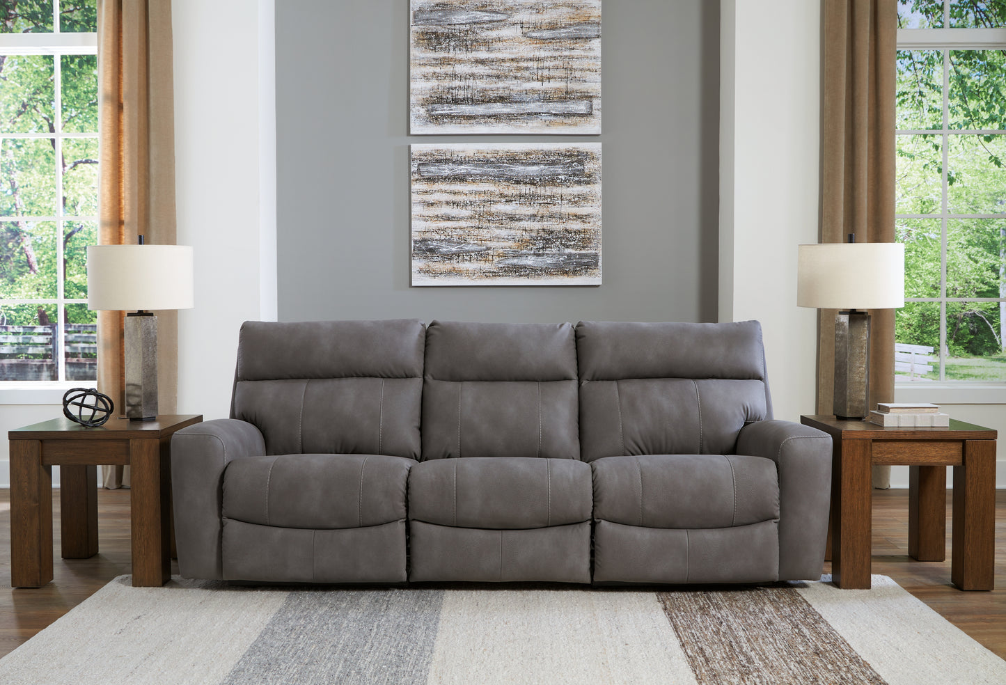Myers Furniture Outlet - Ashley Furniture - Next-Gen DuraPella Sectional - 3-Piece Power Reclining Sectional Sofa / Slate - 61003S2