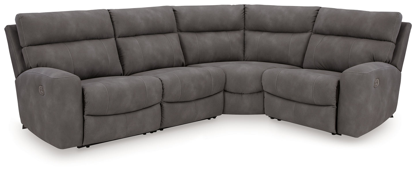 Myers Furniture Outlet - Ashley Furniture - Next-Gen DuraPella Sectional - 4-Piece Power Reclining Sectional / Slate - 61003S4