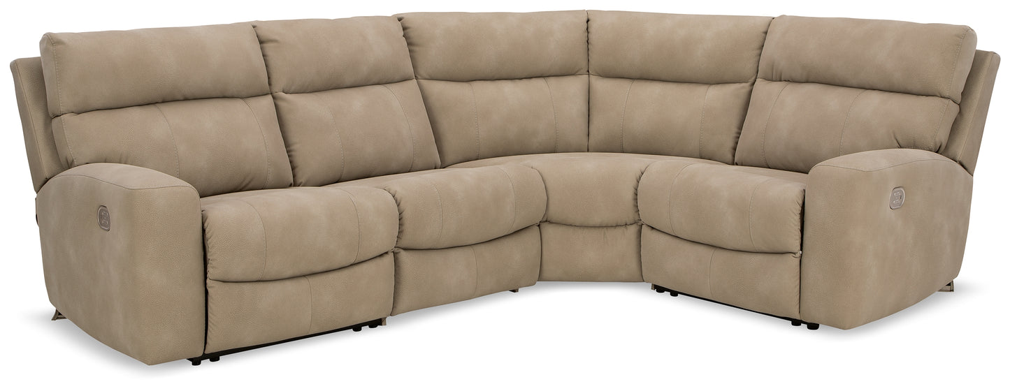 Myers Furniture Outlet - Ashley Furniture - Next-Gen DuraPella Sectional - 4-Piece Power Reclining Sectional / Sand - 61004S4