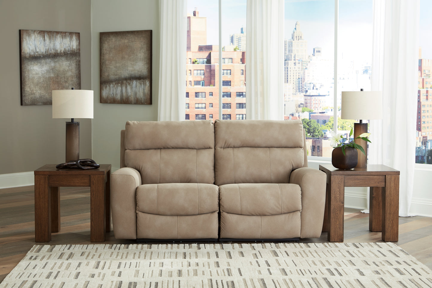 Myers Furniture Outlet - Ashley Furniture - Next-Gen DuraPella Sectional - 2-Piece Power Reclining Sectional Loveseat / Sand - 61004S1