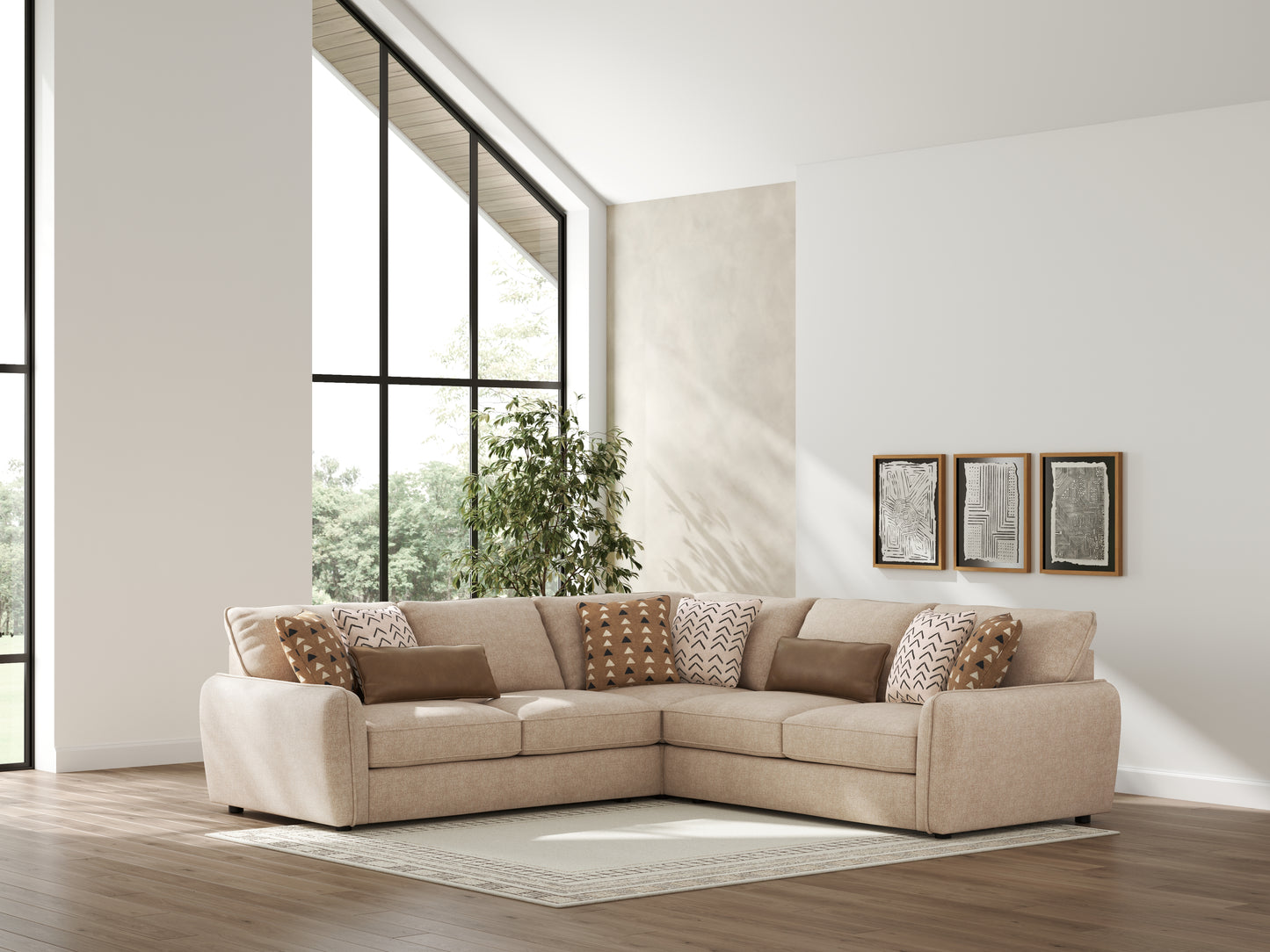 Myers Furniture Outlet - Ashley Furniture - Seyler Sectional - LAF 3-Piece Sectional / Sand - 61405S1