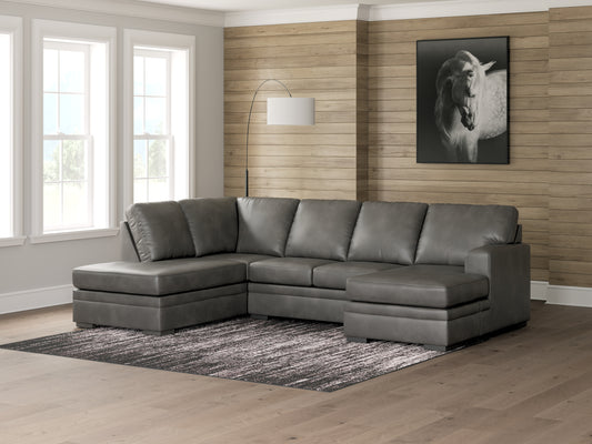 Myers Furniture Outlet - Ashley Furniture - Lofton-Pike Sectional - LAF 2-Piece Sectional with Chaise / Shadow - PC61610S1