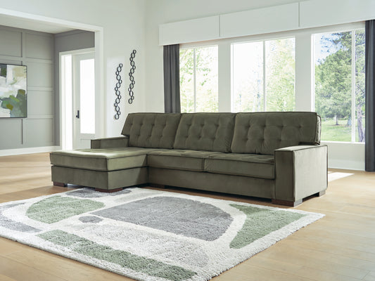 Myers Furniture Outlet - Ashley Furniture - Caspian-Town Sectional - LAF 2-Piece Sectional with Chaise / Olive - PC61702S2