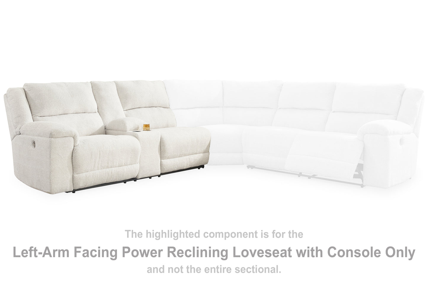 Myers Furniture Outlet - Ashley Furniture - Keensburg Sectional - LAF DBL REC PWR CON Loveseat / Linen - 6180701