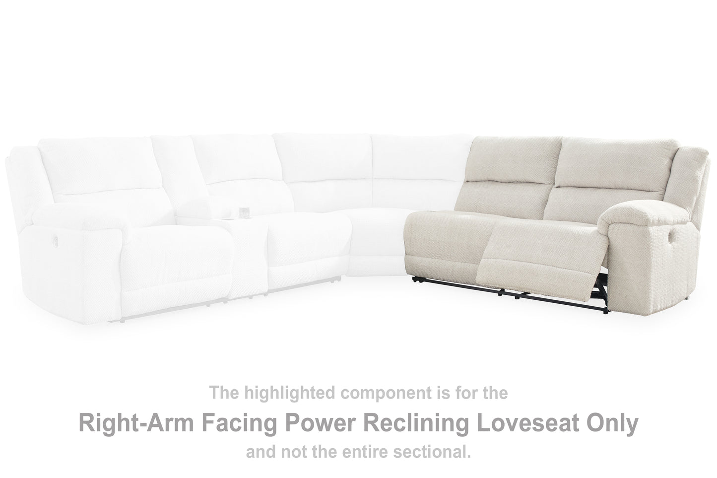 Myers Furniture Outlet - Ashley Furniture - Keensburg Sectional - RAF Reclining Power Loveseat / Linen - 6180775