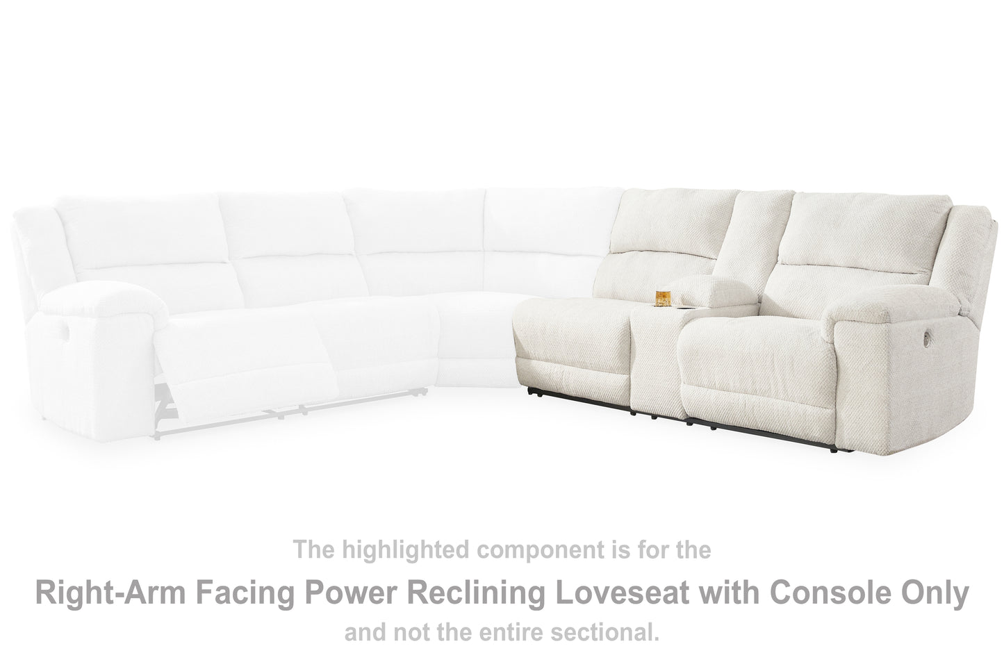 Myers Furniture Outlet - Ashley Furniture - Keensburg Sectional - RAF DBL REC PWR CON Loveseat / Linen - 6180790