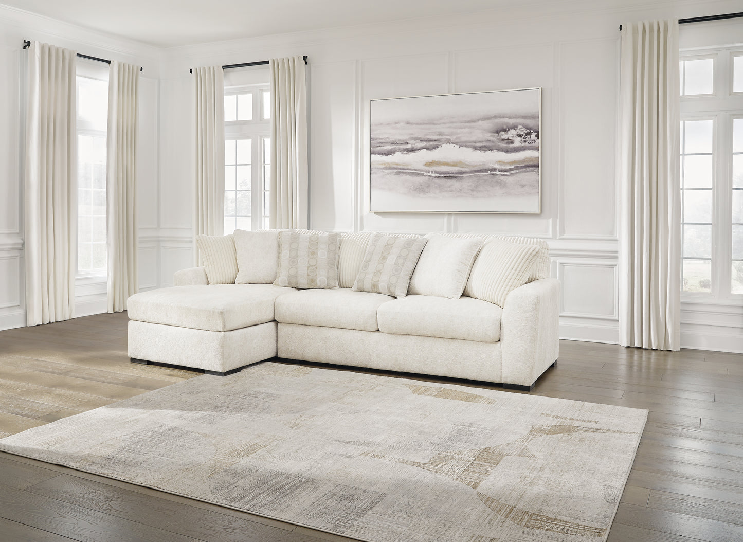 Myers Furniture Outlet - Ashley Furniture - Chessington Sectional - RAF 2-Piece Sectional with Chaise / Ivory - 61904S1