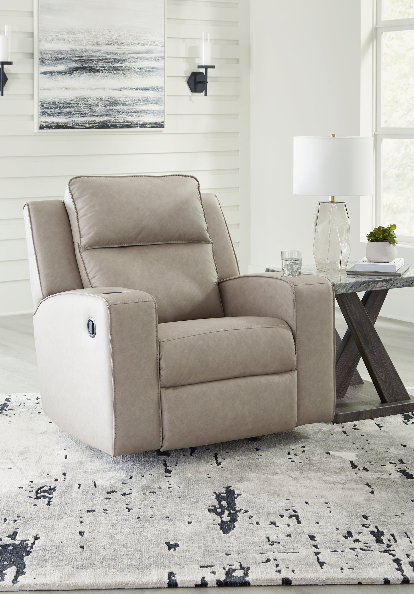 Myers Furniture Outlet - Ashley Furniture - Lavenhorne Living Room - Rocker Recliner / Pebble - 6330725