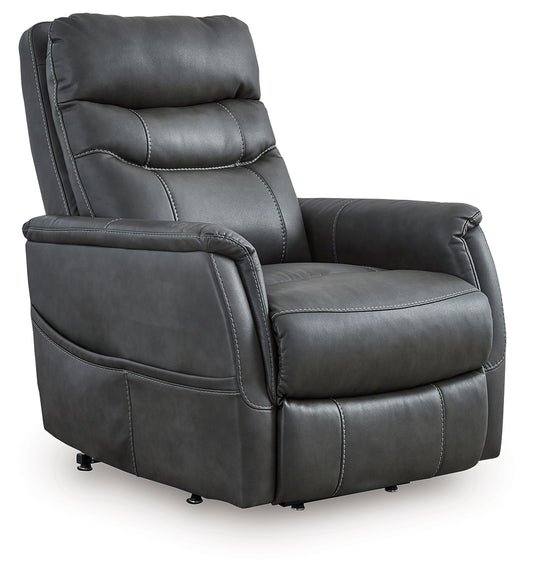 Myers Furniture Outlet - Ashley Furniture - Strawbill Living Room - Power Lift Recliner / Sapphire - 6391012
