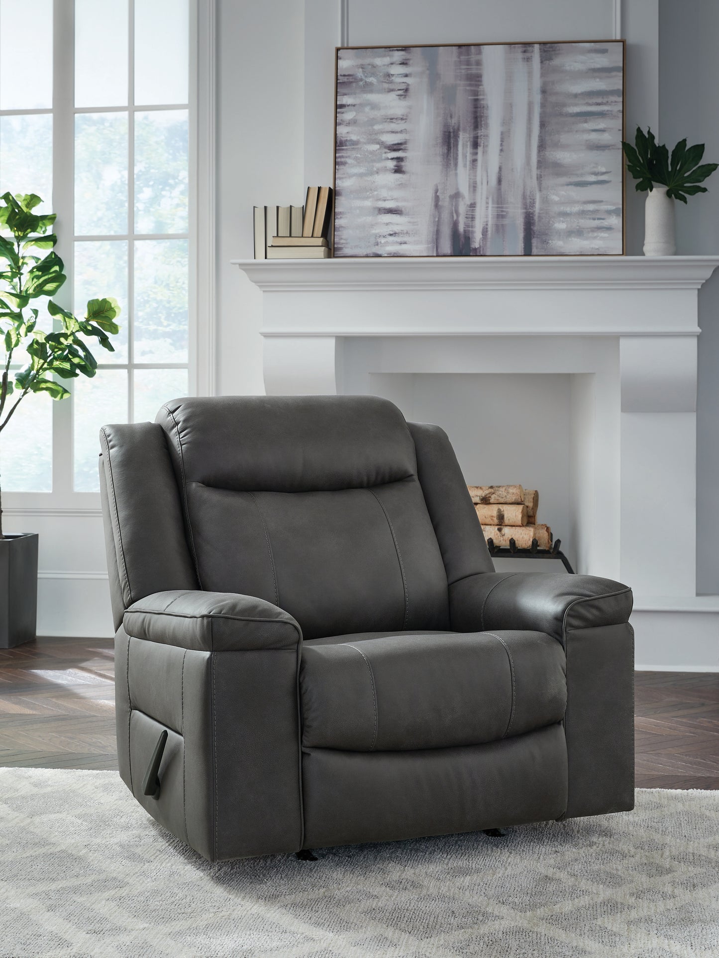 Myers Furniture Outlet - Ashley Furniture - Status Check Living Room - Rocker Recliner / Shadow - PC6530725