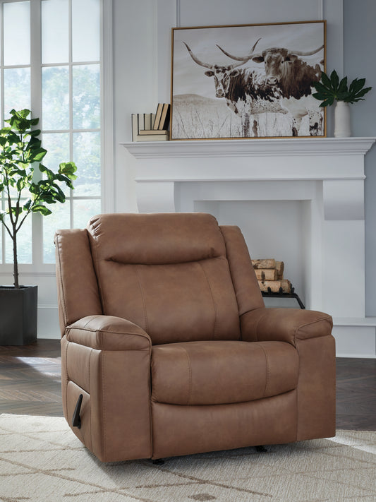 Myers Furniture Outlet - Ashley Furniture - Status Check Living Room - Rocker Recliner / Caramel - PC6530825