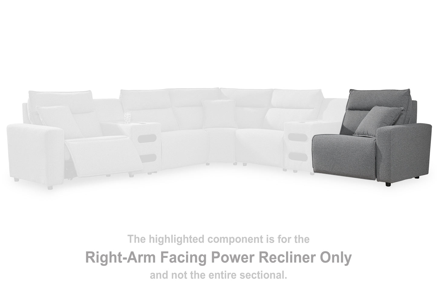 Myers Furniture Outlet - Ashley Furniture - ModMax II Sectional - RAF Zero Wall Power Recliner / Salt and Pepper - 6590662
