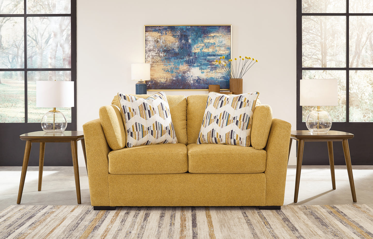 Myers Furniture Outlet - Ashley Furniture - Keerwick Living Room - Loveseat / Sunflower - 6750635