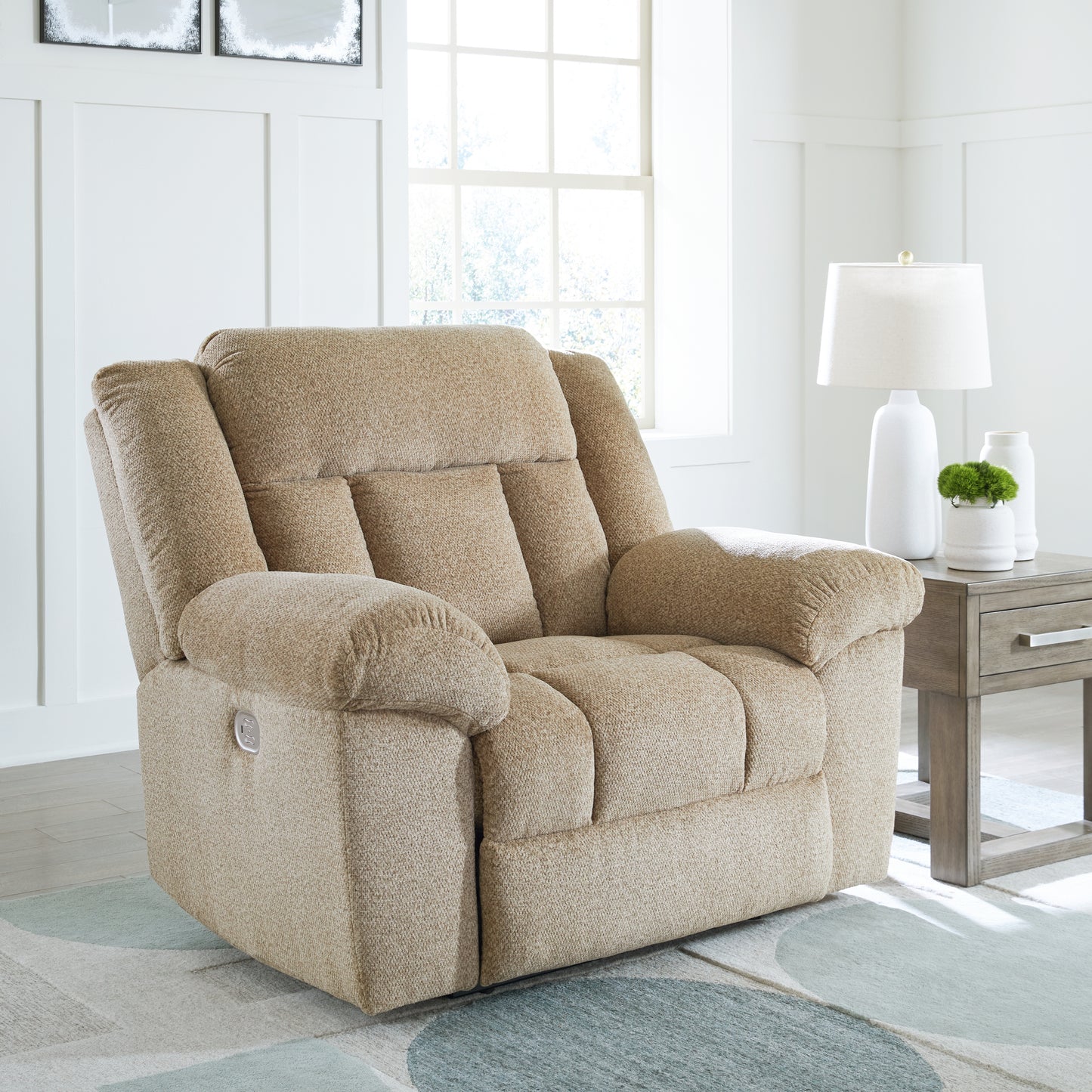 Myers Furniture Outlet - Ashley Furniture - Tip-Off Living Room - PWR Recliner/ADJ Headrest / Wheat - 6930582
