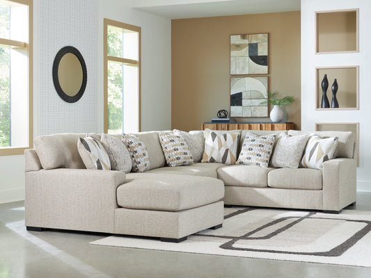 Myers Furniture Outlet - Ashley Furniture - Laurelgrove Sectional - RAF 3-Piece Double Chaise Sectional / Pebble - 75105S7