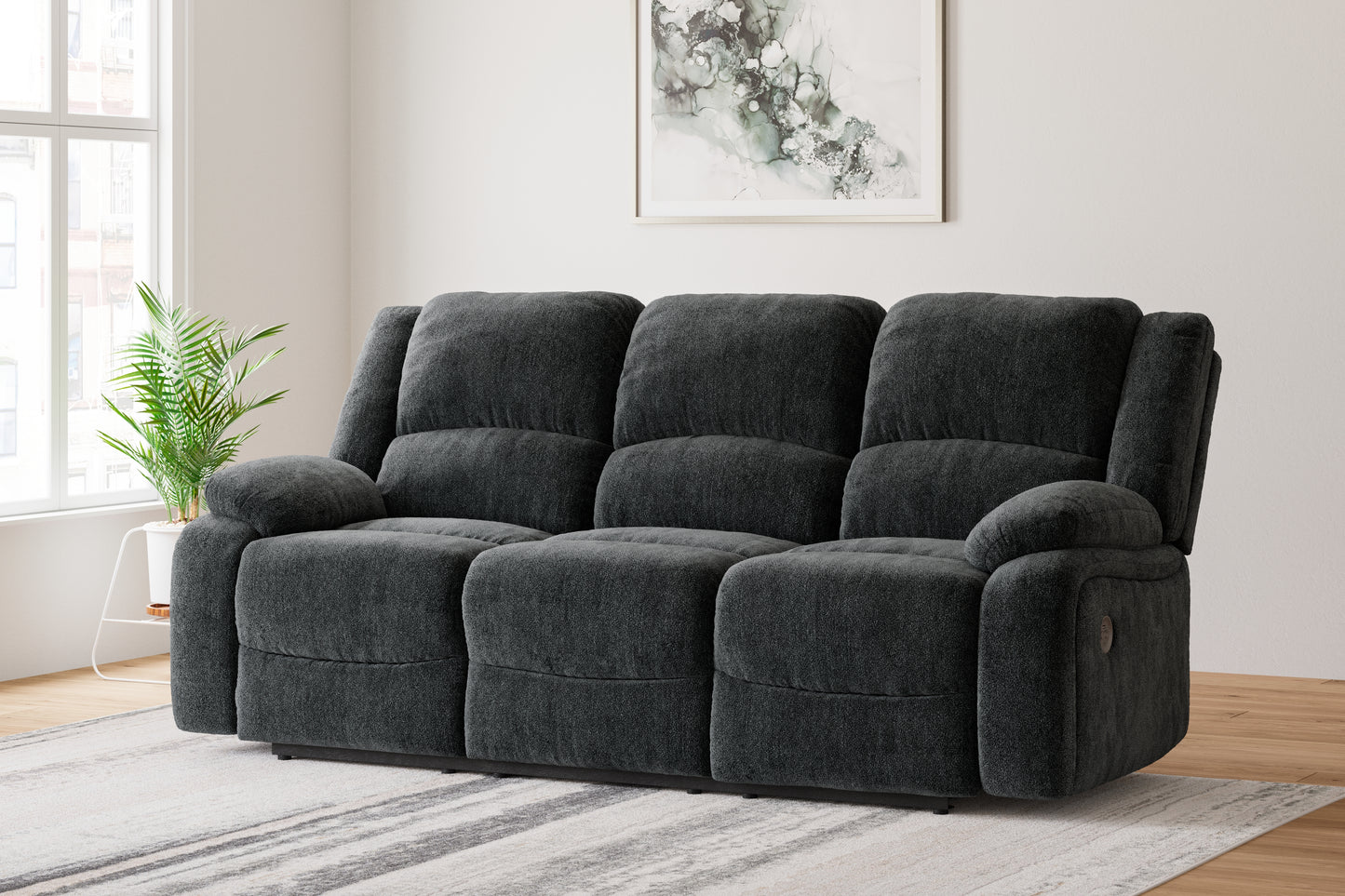 Myers Furniture Outlet - Ashley Furniture - Draycoll Living Room - Reclining Power Sofa / Slate - 7650487