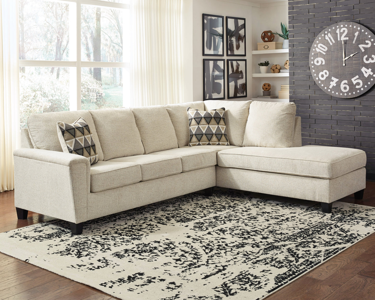 Myers Furniture Outlet - Ashley Furniture - Abinger Sectional - LAF 2-Piece Sectional with Chaise / Natural - 83904S2