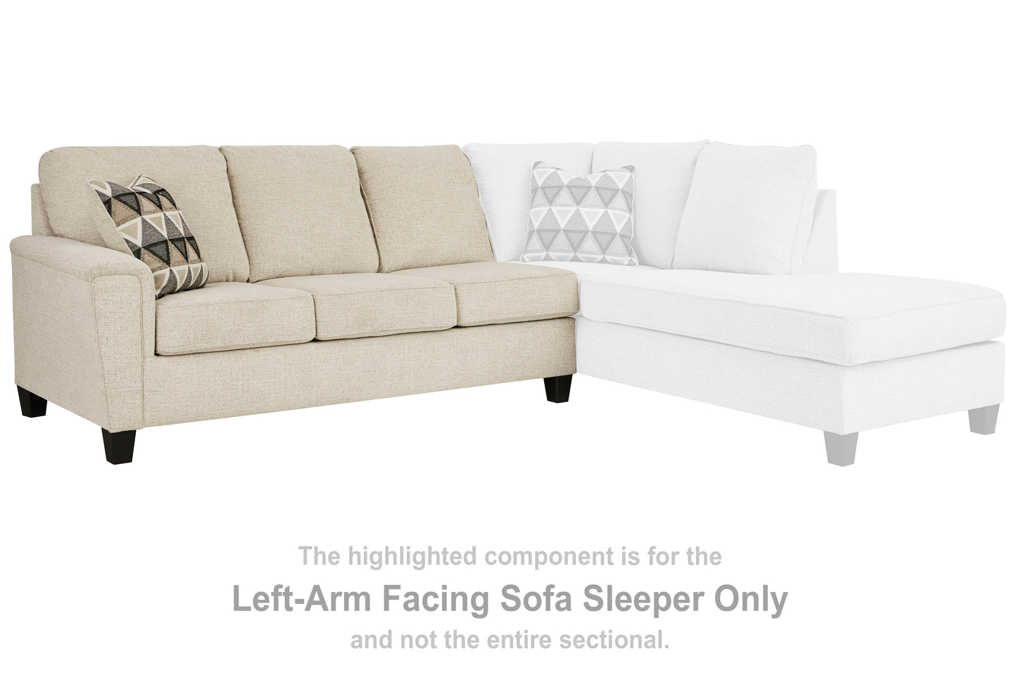 Myers Furniture Outlet - Ashley Furniture - Abinger Sectional - LAF Sofa Sleeper / Smoke - 8390569