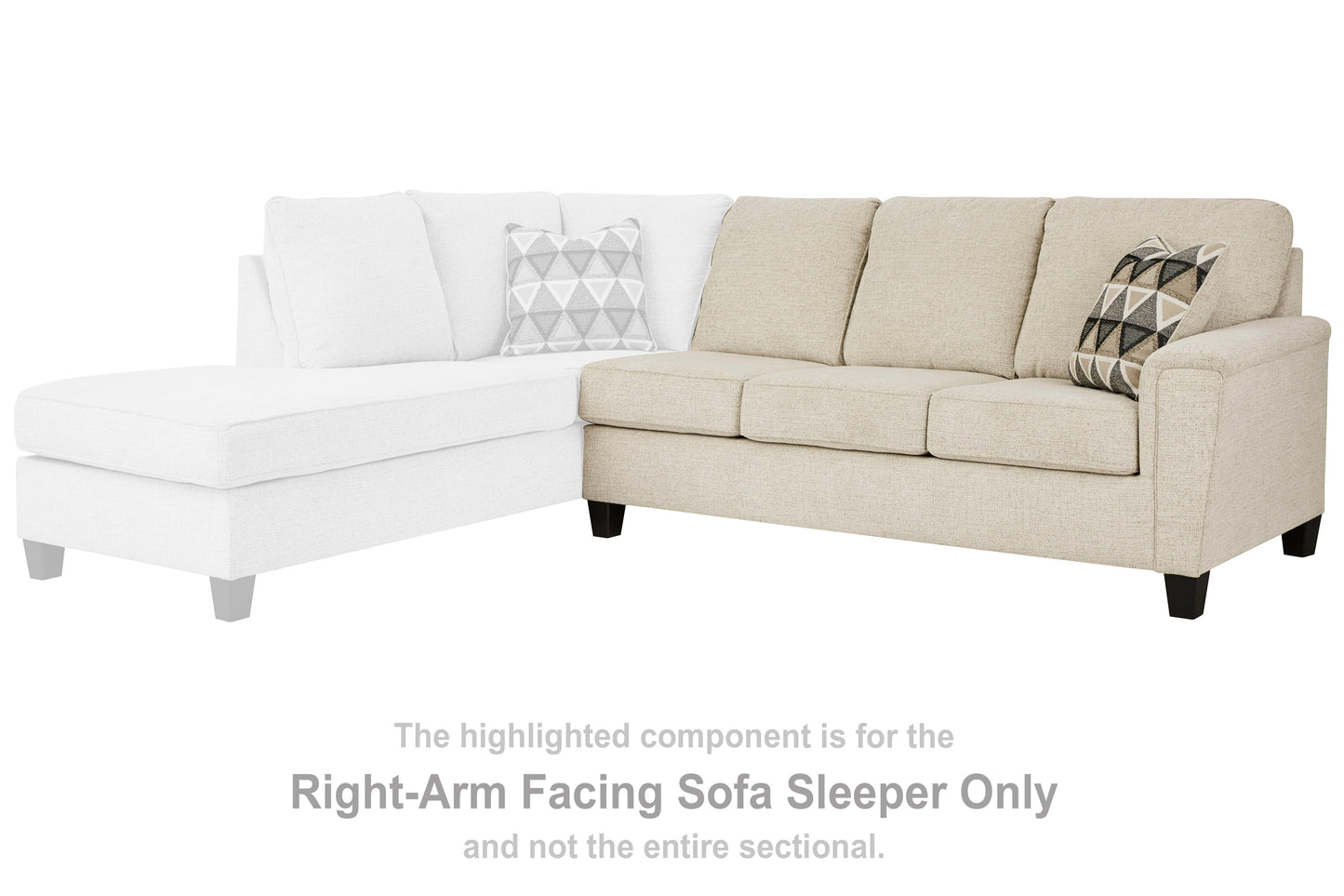 Myers Furniture Outlet - Ashley Furniture - Abinger Sectional - RAF Sofa Sleeper / Natural - 8390470
